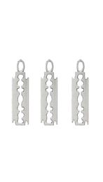 100pcslot Alloy Silver Razor Blade Charms Bracelet Choker Necklace Pendant Charms For Jewelry Making Handmade Craft 2411mm2551709