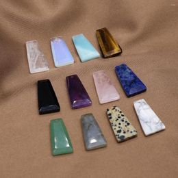 Pendant Necklaces Natural Stone Pendants Trapezoid Amethyst Lapis Lazuli For Fashion Jewellery Making Diy Women Necklace Earring Gifts