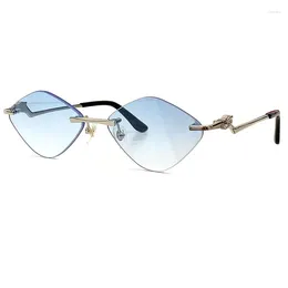Sunglasses 2023 Rimless For Women Brand Designer High Quality Feminino Vintage Fashion Sun Glasses