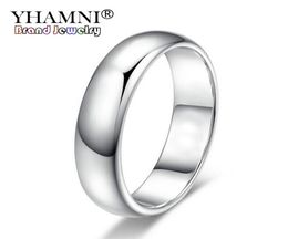 YHAMNI Lose Money Promotion Real Pure White Gold Rings For Women and Men With 18KGP Stamp 5mm Top Quality Gold Color Ring Jewelry 3686693