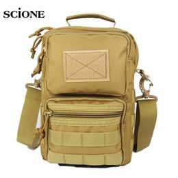 Briefcases Men Tactical Bag Sling Mollle System Bags Sport Handbag Shoulder Pack Military Crossbody Bags Travel Camping Phone Bag XA107A