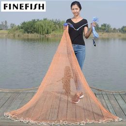 Accessories Size 2.47.2m with Sinker or Without Sinker Catch Fishing Net American Small Mesh Trap Cast Network Fly Hunting Hand Throw Nets