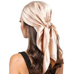 Scarves Women Fashion Solid Satin Square Head Scarf Lightweight Neck Hair Bandana Neckerchief
