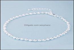 Anklets Jewellery Summer Fashion 925 Sterling Sier Chain For Women Beach Party Beads Ankle Bracelet Foot Girl Gifts Drop Delivery 206682277