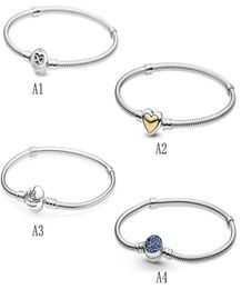 Designer Jewellery 925 Silver Bracelet Charm Bead fit P New Product Blue Full Diamond Love Slide Bracelets Beads European Styl9281416