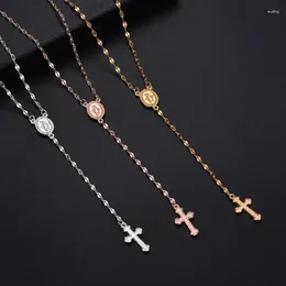 Chains Fashion Cross Pendant Necklace Women Long Chain Men Clavicle Necklaces Jewellery