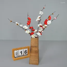 Decorative Flowers Artificial Simulated Plum Blossom Twig Branch For DIY Christmas Garden Accessories Handmade Flower Bouquet Decoration
