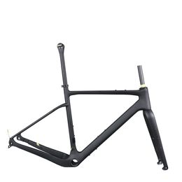 Carbon Fibre T1000 Flat Mount BB386 Bottom Bracket Disc Brake Gravel Frame GR044 Max Tyre 700X45C