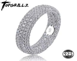 Quality 925 Sterling Silver Stamp Ring Full Iced Out Cubic Zirconia Mens Women Engagement Rings Charm Jewellery For Gifts Y07237291091