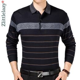 Casual Long Sleeve Business Mens Shirts Male Striped Fashion Brand Polo Shirt Designer Men Tenis Polos Camisa Social 5158 231222