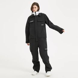 Snowboard Ski Suit Professional Waterproof Jacket Couple Snowboard Jumpsuits Set Men Women Snow Wear 231220