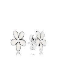 NEW White enamel Daisy Stud Earring Original Box set Jewelry for P 925 Sterling Silver flowers Earrings for Women Girls3401862