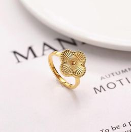 Luxury Design Black Gold Clover Wedding Ring for Women0124852463