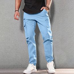 Men's Pants Cargo Relaxed Fit Sport Jogger Sweatpants Drawstring Outdoor Trousers With Wide Leg Sportswear Hiking