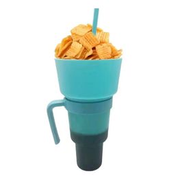 A 2-in-1 combination of beverage cups with snack bowls used for leak proof and multifunctional color changing beverage sports cups in beverage and snack bowls 231225