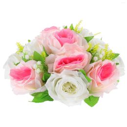 Decorative Flowers Bedroom Decoration Faux Flower Ball Rose Living Bouquet Decors Silk Cloth Fake Cutainsforbedroom