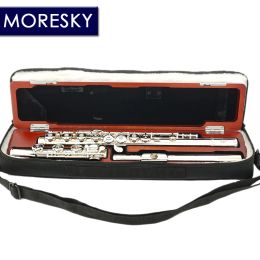 MORESKY 17 Open Holes C Key Flute 925 Sterling Silver Body Silver-Plated With E Key FML-308