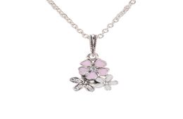 Daisy Sakura Necklace Pendant for 925 Sterling Silver Glamour Fashion Pendant Lady Elegant Trinket with Box9760490