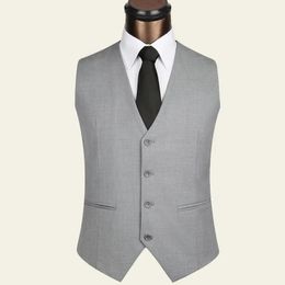 Jackets Grey Single Breasted Business Wedding Formal Handmade Custom Made Terno Tuxedos Masculino Men Waistcoat Vest For Male