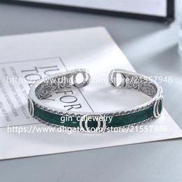 Designer Fashion Letter Opening Ancient Silver Bracelet Net Red Couple Birthday Wedding Gift198K