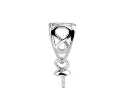 Pendant Bail Pearl Settings Fine Jewellery DIY S925 Connector Small Charm 925 Sterling Silver 10 Pieces6120077