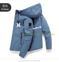 Sweatshirts Outdoor Camping Hiking Jacket 2023 Hurley New Men's Spring and Autumn Breathable Waterproof Hoodie Windbreaker Adventure Jacket