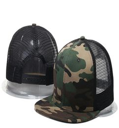 New Men039s Blank Mesh Style Camo Color Flat Snapback Cap Men039s Women039Full Closed Caps Casual Leisure Solid Color Fas5653420