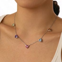 Pendant Necklaces 925 Sterling Silver Colourful Lab Sapphire Gemstone Women Tennis Chain Necklace Fine Jewellery