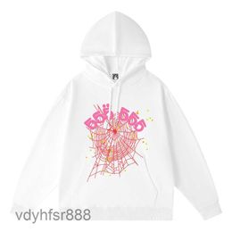 Black and White Designer Hoodie Womens Fashion Clothe Baseball Pullover High Quality Foam Print Spider Web Graphic Pink Sweatshirts Y2k Pullovers Jac 93VW