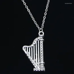 Chains 20pcs Fashion Necklace 40x21mm Harp Musical Pendants Short Long Women Men Colar Gift Jewellery Choker