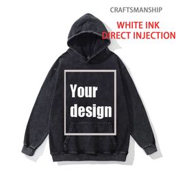 Customised Hoodies White Ink Direct Injection Sweatshirts