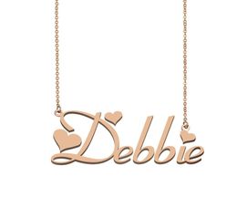 Debbie Name Necklace Pendant for Women Girls Birthday Gift Custom Nameplate Kids Friends Jewelry 18k Gold Plated Stainless St9209565