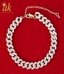 Cuban Link Chain Anklets Feet Jewellery Real Gold Plated Hip Hop AAAAA Zirconica Charms Gift267L6876100