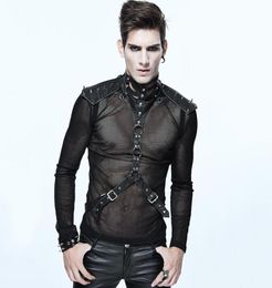 Scarves Steampunk Sexy Men Neck Corset Collar Cool Garments High Accessory With Rivets Heavy Punk Straps PU Leather Wraps8695822