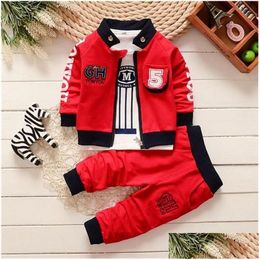 Clothing Sets Baby Boy Fashion Clothing Set Kid Tie Suits High Quality Autumn Spring Children Tracksuit For Kids Wedding Party Outfits Dhotc