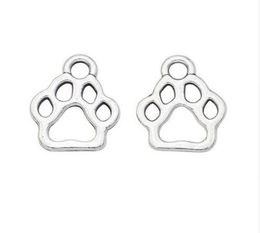 200Pcs alloy Paw Print Charms Antique silver Charms Pendant For necklace Jewellery Making findings 13x11mm7909408