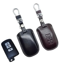 Stickers Leather Car key Fob Case Cover for Toyota Camry 2012 2.5v/2.5g/2.5s 2013 Camry Smart Key Holder Bag Keychain Auto Accessories