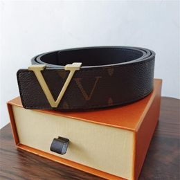 2022 Belts for jeans Luxury Design Women needle buckle Fashion Letters Plaid Print Golden belt imitation party Favours with box siz290b