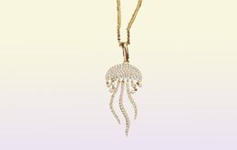 New Micro Crystal Jellyfish Luxury Clavicle Chain Necklace Ocean Tropical Design Tassel Gold Colour Woman Necklace Zk30 X07073262056998688