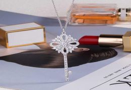 High quality original sterling silver 925 classic elegant big key pendant necklace for ladies G12039547409