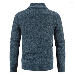 Men's Sweaters Winter Men Sweater Stylish Full Zip Knitted Cardigan With Pockets Solid Colour Long Sleeve For Casual Workout