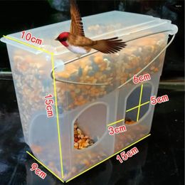 Other Bird Supplies Pigeon Two Hole Hanging Cage Box Automatic Feeder Large Capacity Food Trough Storage Case Birds Feeders