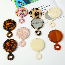 Hair Clips Korea And Japan's Round Mini Turntable Mirror Portable Acetic Acid Plate Makeup Handle Handheld Tools