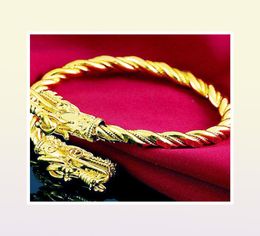 Dragon Head Mens Womens Bangle 18k Yellow Gold Filled Statement ed Cuff Bangle Gift Dia 65mm Can Adjust5424986