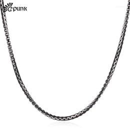 Black Box Chain 3mm Trendy Necklace For Men High Quality Mens Boys Jewellery Whole Aluminium Alloy 3 Size N204G1263u