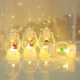 1pc LED Christmas Night Lights, Pony Lamp Ornaments, Portable Small Oil Lamp, LED Electronic Candle Lamp, Christmas Tree Scene Arrangement