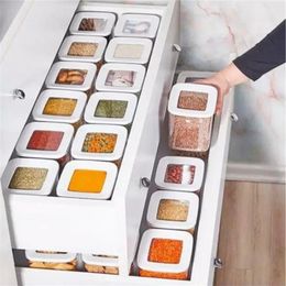 Storage Box Kitchen Organizer Containers Food High Quality Pantry Spices Legumes Refrigerator Transparent Vacuum Europe Modern 211218h