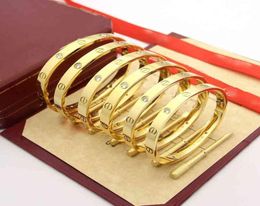 Love bangle series gold plating 18 K never fade 1821 size with box with screwdriver official replica top quality luxury brand ret7607109