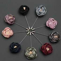 Flowers Brooches Corsages Pins For Men and Women High-Grade Fabric Edition Dress 9 Color Cloth Gift Cardigan Brooches253R