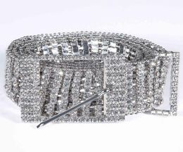 Hitie High Quality Rhinestones Belt for Women Female Luxury Silver Crystal Diamond Waist Chain Wedding Belt Pin Metal Buckle Q0621194632